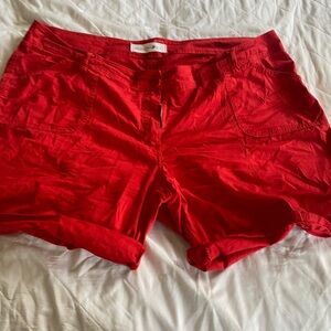 Fashion Bug Red Cargo Shorts Casual Fit